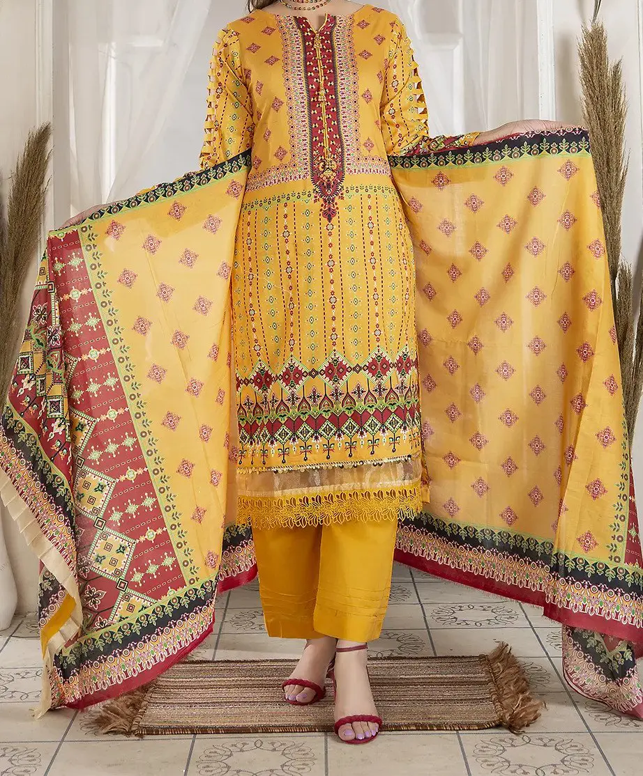 Bronze Ebro Digital Printed Lawn