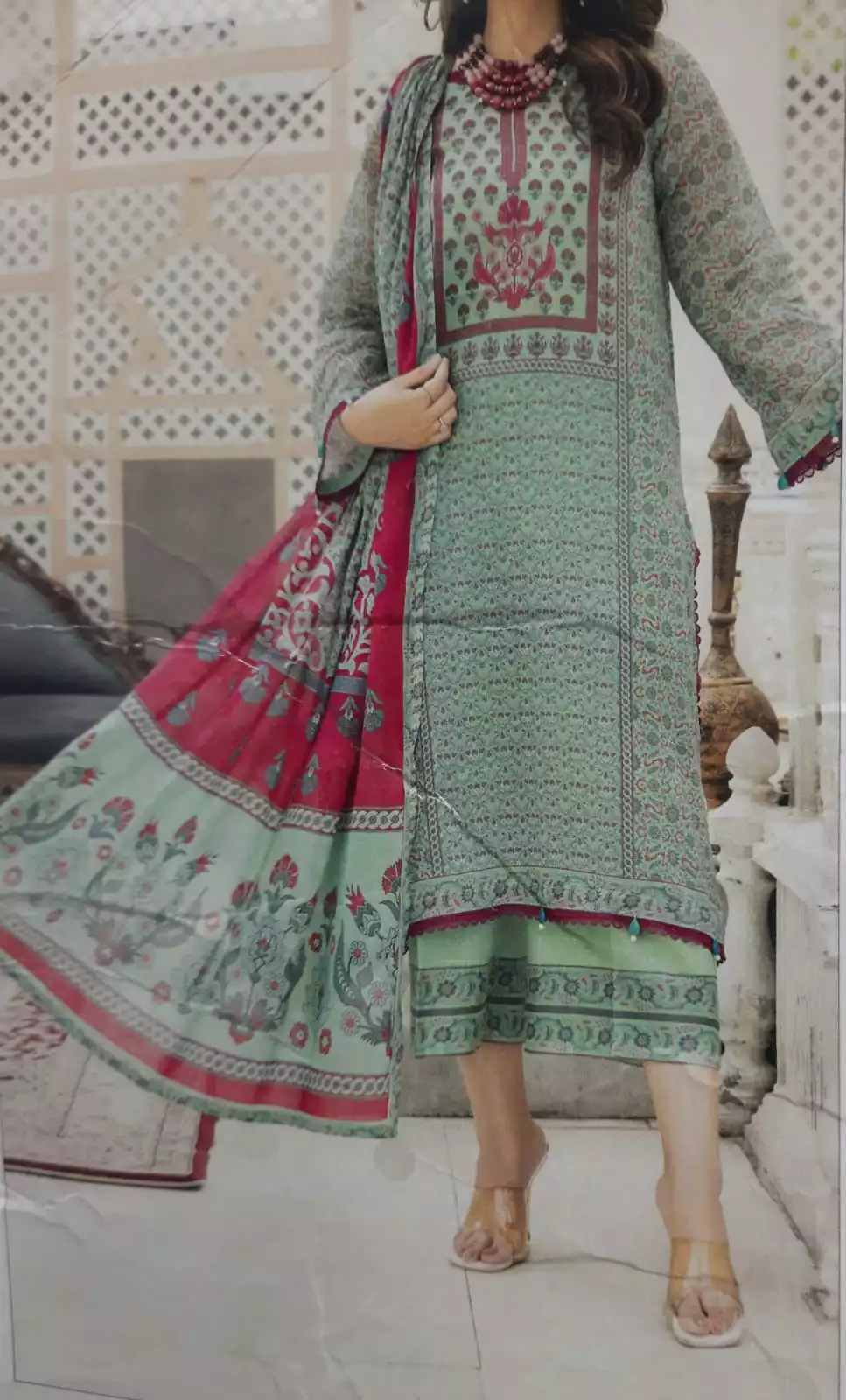 Jacquard Unstitched Digital Printed Lawn