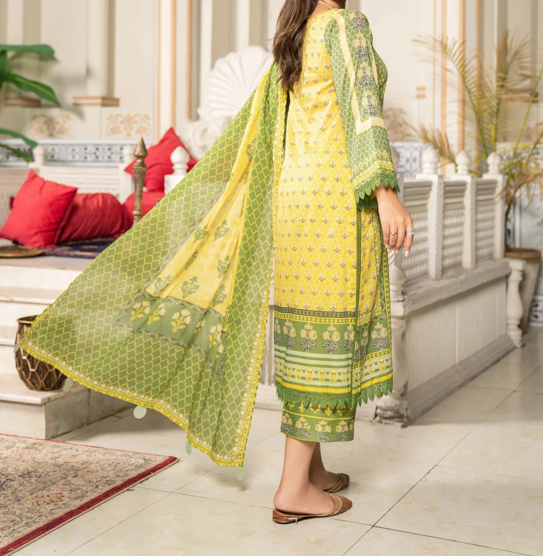 Jacquard Unstitched Digital Printed Lawn - Image 2