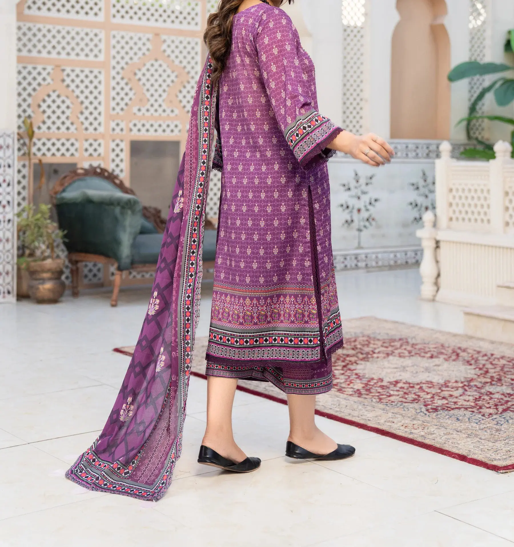 Jacquard Unstitched Digital Printed Lawn - Image 2