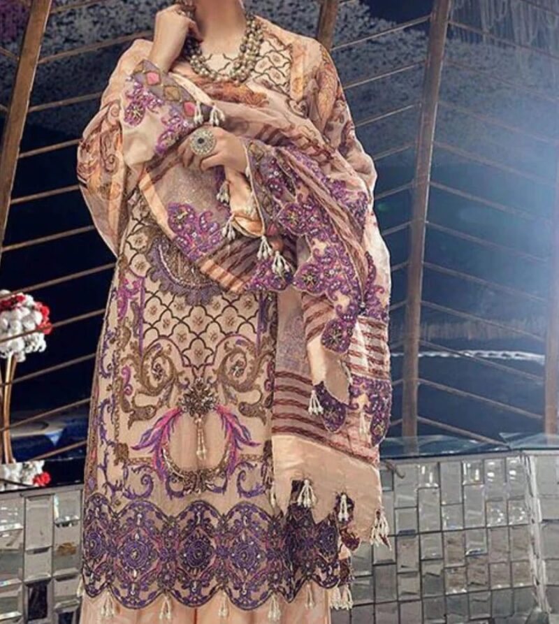 Neelo's Unstitched Embroidered Luxury Suit - Image 2