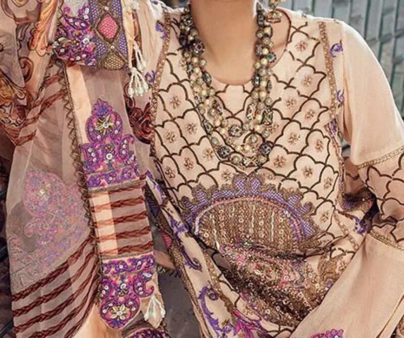 Neelo's Unstitched Embroidered Luxury Suit - Image 4