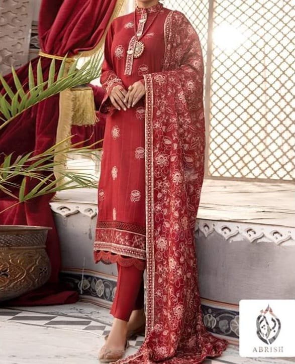 ABRISH Embroidered Karandi