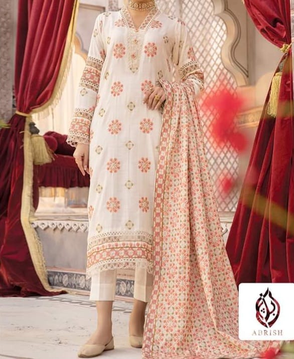 ABRISH Embroidered Karandi