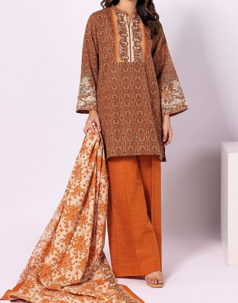 KHAADI Light khaddar 3 piece suit