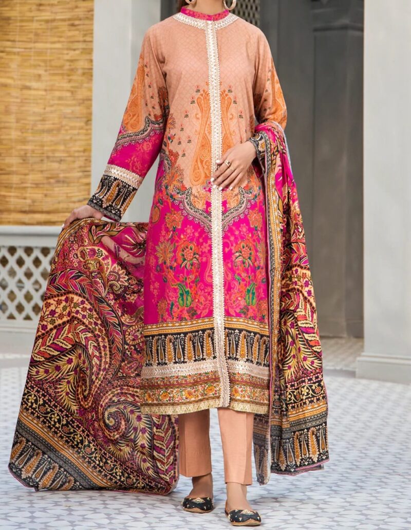 Coral Jahanara Digital Printed Khaddar