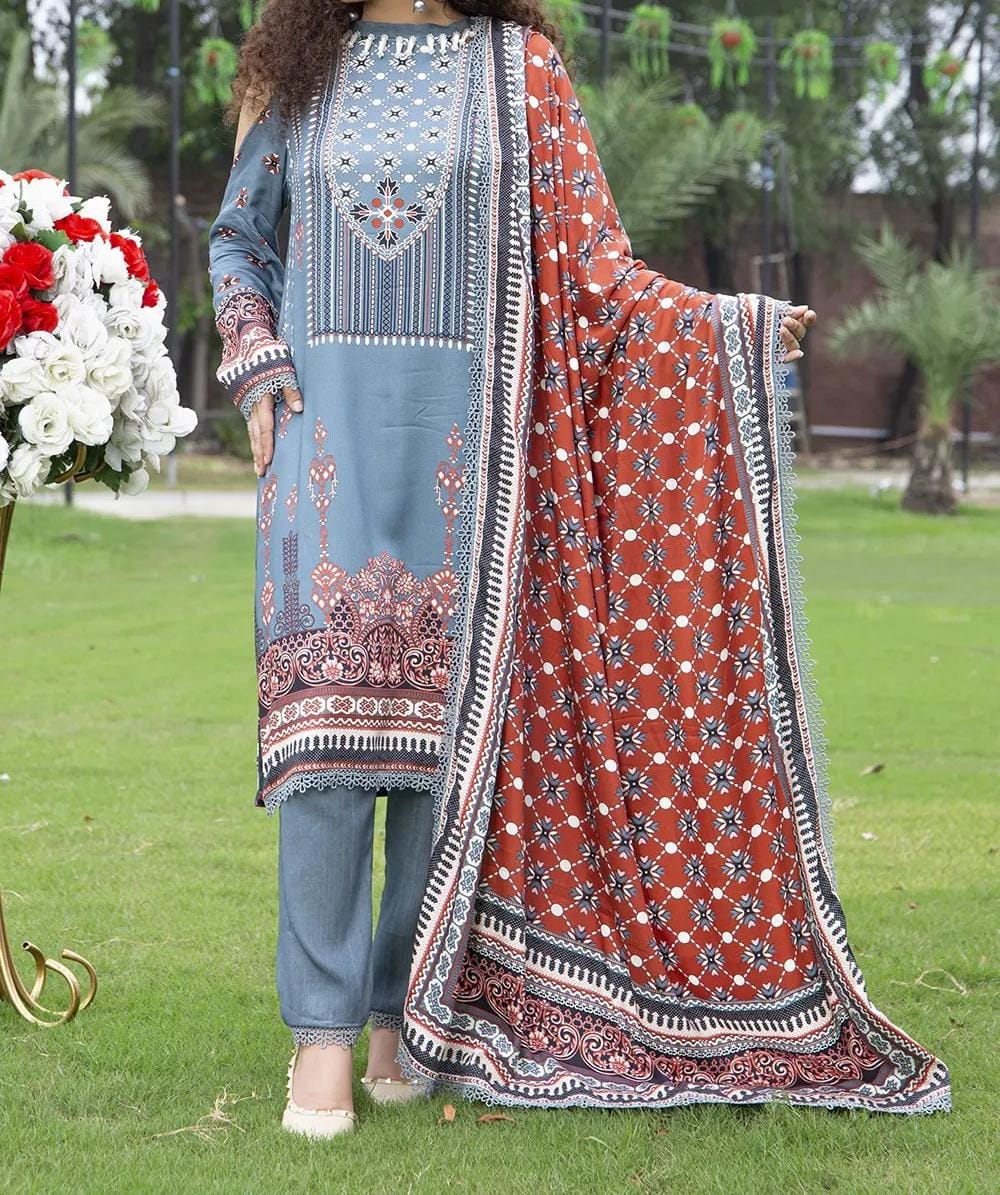Pretty Robe Naqsh Digital Printed Katrai