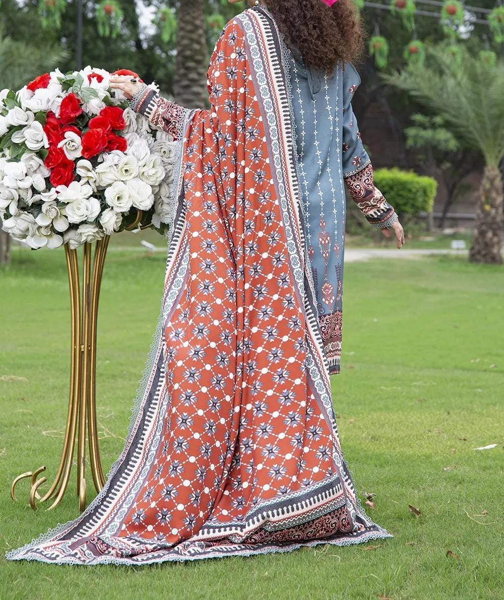 Pretty Robe Naqsh Digital Printed Katrai - Image 2