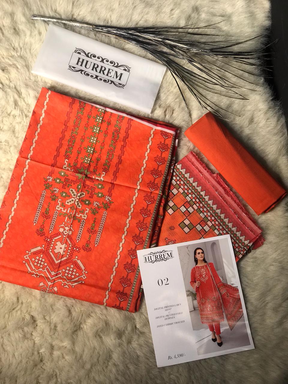 Hurrem Brand Digital Printed Lawn