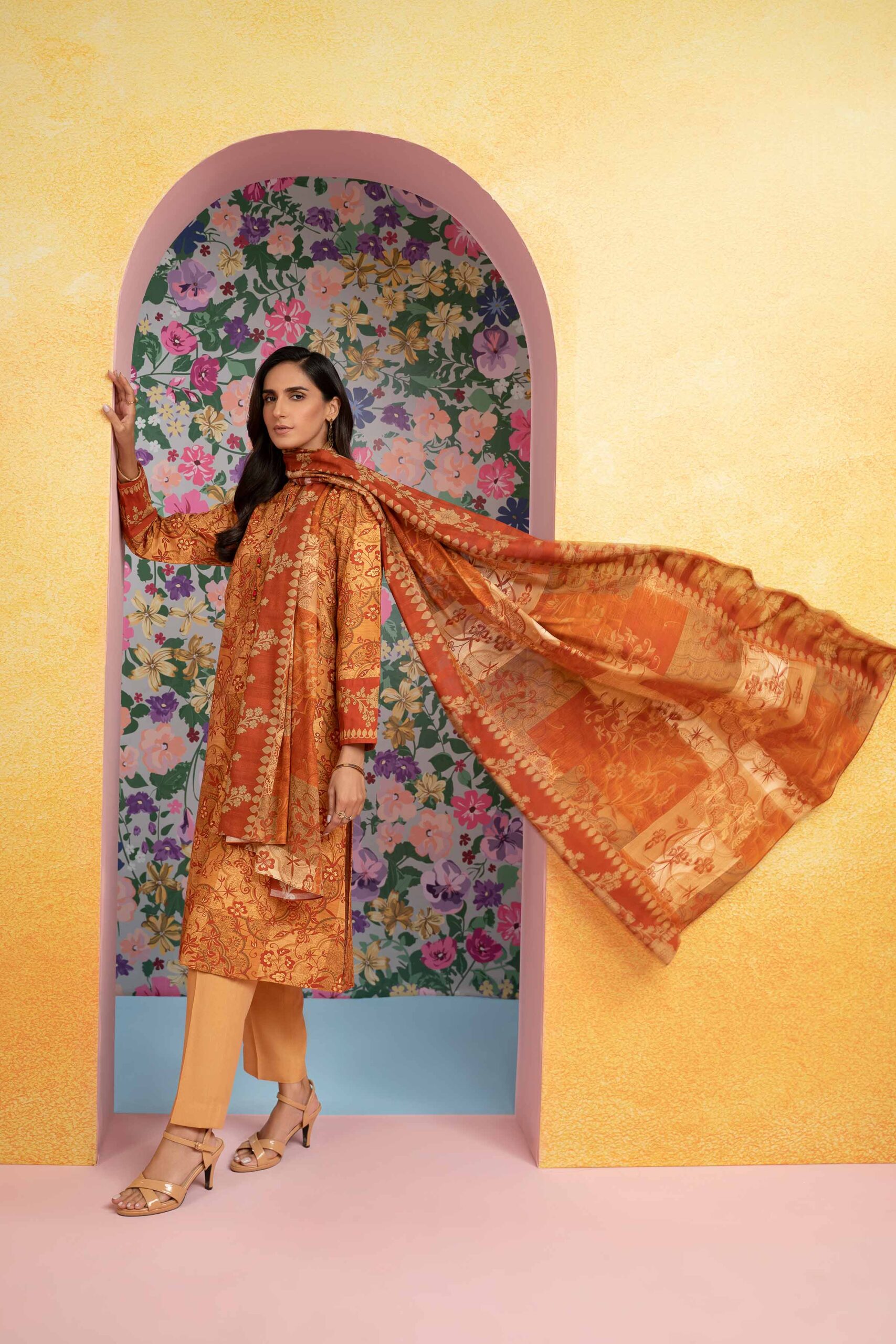 Nishat unstitched summer lawn suit for women – 3 piece 2025 collection